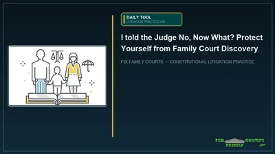 DT: I told the Judge No, Now What? Protect Yourself from Family Court Discovery